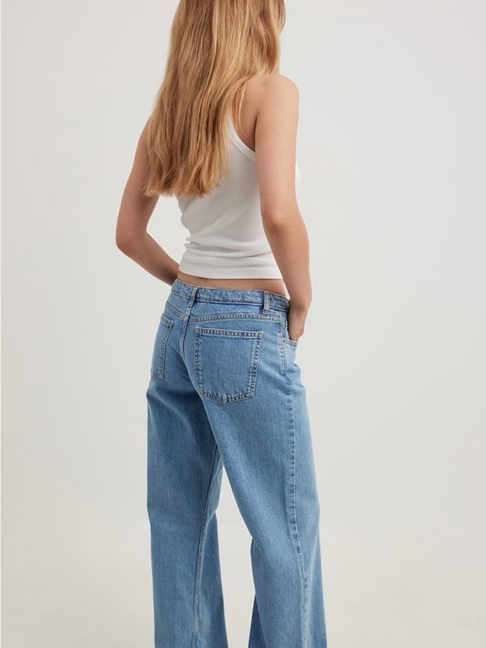 Na’kd Wide Leg Light Blue Jeans - Classic Flare Women's Jeans size 26 - Picture 2 of 7
